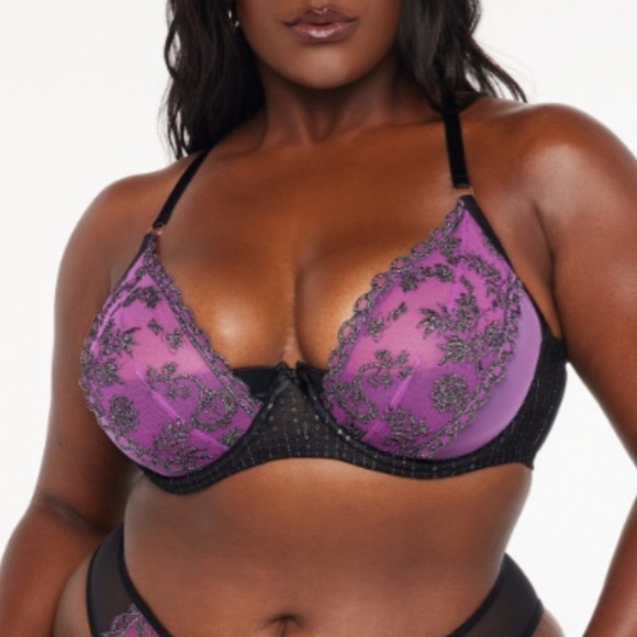 Savage x Fenty Balconette Bra Women's Gilded Chains Embroidered Mesh - Picture 1 of 9